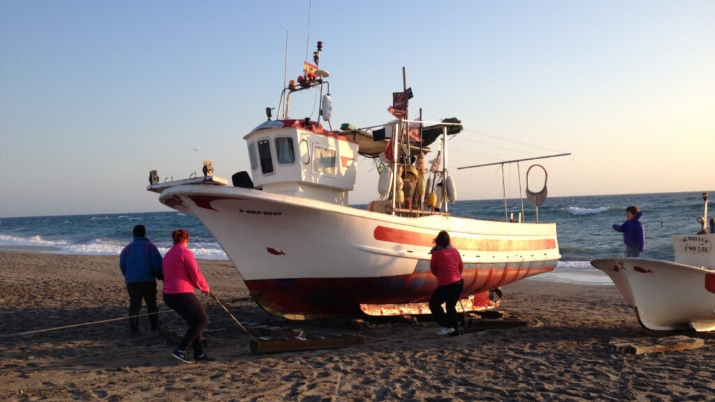 fishing boat beach mediterranean sea