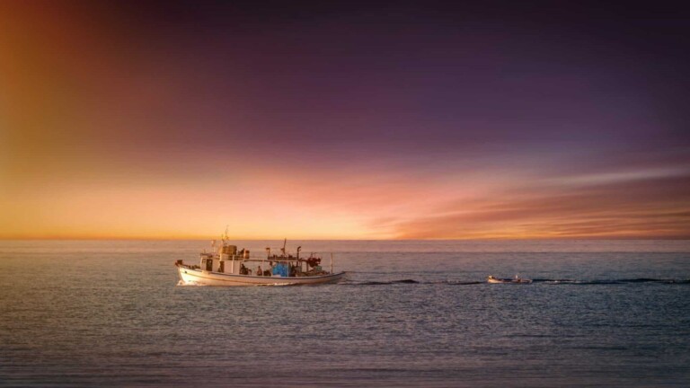 fishing boat sunset